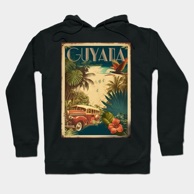 Guyana Vintage Travel Art Poster Hoodie by OldTravelArt